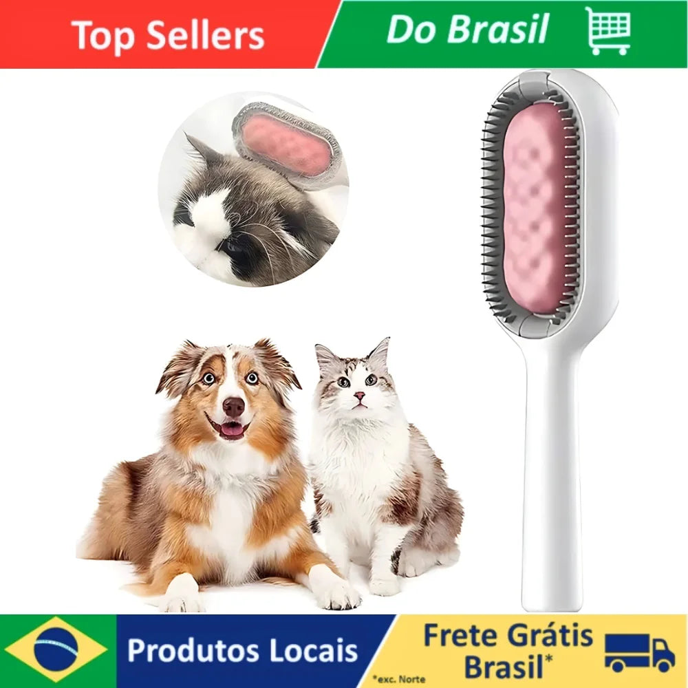 Escova Removedora de Pelos para Gatos e Cachorros e Aparador de Pelo Seco para Banho